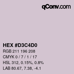 Color code: HEX #D3C4D0 | qconv.com