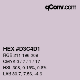 Color code: HEX #D3C4D1 | qconv.com