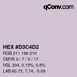 Color code: HEX #D3C4D2 | qconv.com
