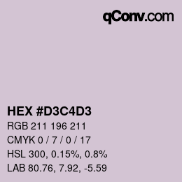 Color code: HEX #D3C4D3 | qconv.com