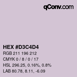 Farbcode: HEX #D3C4D4 | qconv.com