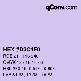 Color code: HEX #D3C4F0 | qconv.com