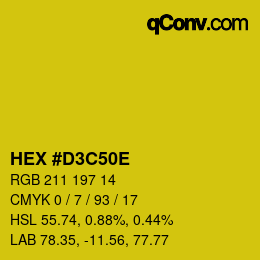 Color code: HEX #D3C50E | qconv.com