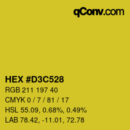 Color code: HEX #D3C528 | qconv.com