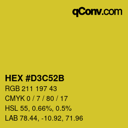 Color code: HEX #D3C52B | qconv.com
