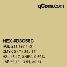 Color code: HEX #D3C58C | qconv.com