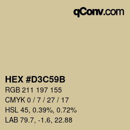 Color code: HEX #D3C59B | qconv.com