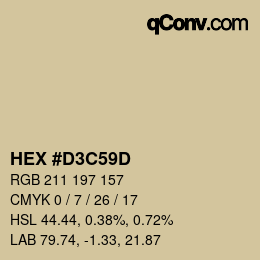 Color code: HEX #D3C59D | qconv.com