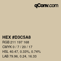 カラーコード: HEX #D3C5A8 | qconv.com