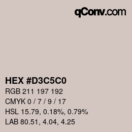 Color code: HEX #D3C5C0 | qconv.com