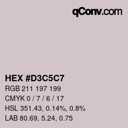 Color code: HEX #D3C5C7 | qconv.com