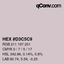 Color code: HEX #D3C5C9 | qconv.com