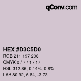 カラーコード: HEX #D3C5D0 | qconv.com