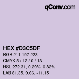 Color code: HEX #D3C5DF | qconv.com