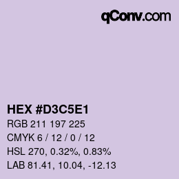 Farbcode: HEX #D3C5E1 | qconv.com