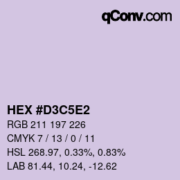 Farbcode: HEX #D3C5E2 | qconv.com