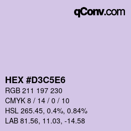 Color code: HEX #D3C5E6 | qconv.com