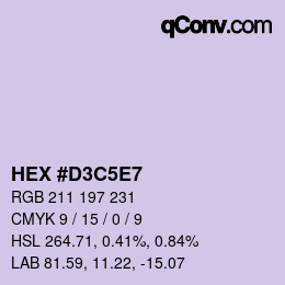 Color code: HEX #D3C5E7 | qconv.com
