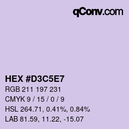 Código de color: HEX #D3C5E7 | qconv.com