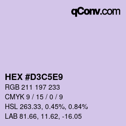 Farbcode: HEX #D3C5E9 | qconv.com