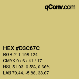 Color code: HEX #D3C67C | qconv.com
