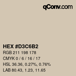 Color code: HEX #D3C6B2 | qconv.com
