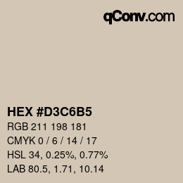 カラーコード: HEX #D3C6B5 | qconv.com