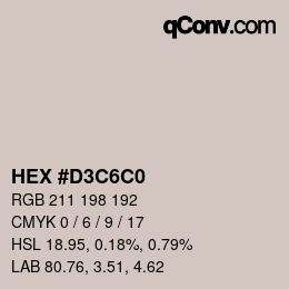 Color code: HEX #D3C6C0 | qconv.com
