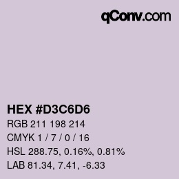 Color code: HEX #D3C6D6 | qconv.com