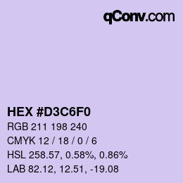 Color code: HEX #D3C6F0 | qconv.com