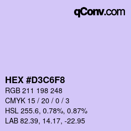 Color code: HEX #D3C6F8 | qconv.com
