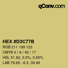 Color code: HEX #D3C77B | qconv.com