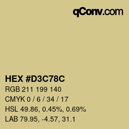 Color code: HEX #D3C78C | qconv.com