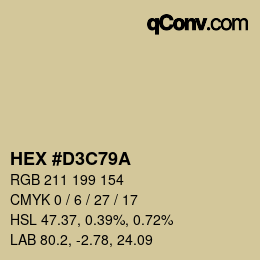 Color code: HEX #D3C79A | qconv.com