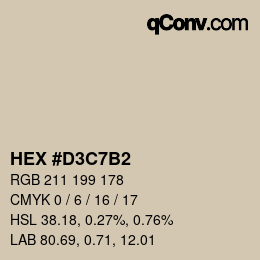 Color code: HEX #D3C7B2 | qconv.com