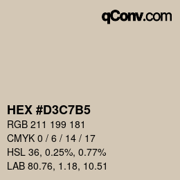 Farbcode: HEX #D3C7B5 | qconv.com