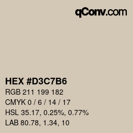 Color code: HEX #D3C7B6 | qconv.com