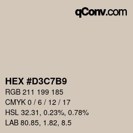 カラーコード: HEX #D3C7B9 | qconv.com