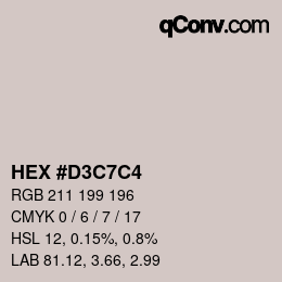 Color code: HEX #D3C7C4 | qconv.com