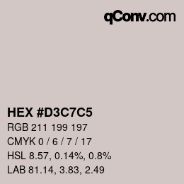 Color code: HEX #D3C7C5 | qconv.com