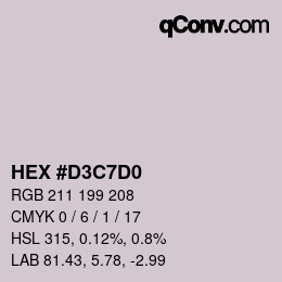 Color code: HEX #D3C7D0 | qconv.com