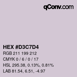 Color code: HEX #D3C7D4 | qconv.com