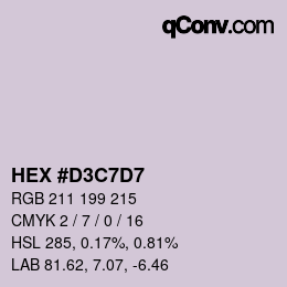 Color code: HEX #D3C7D7 | qconv.com