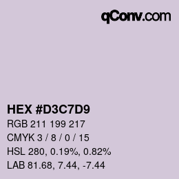 カラーコード: HEX #D3C7D9 | qconv.com