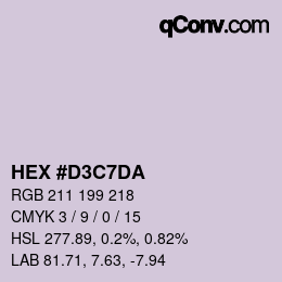 Color code: HEX #D3C7DA | qconv.com