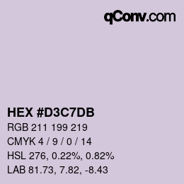 カラーコード: HEX #D3C7DB | qconv.com