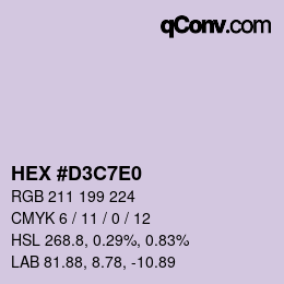 Color code: HEX #D3C7E0 | qconv.com