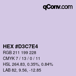 カラーコード: HEX #D3C7E4 | qconv.com