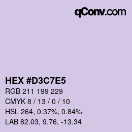 Color code: HEX #D3C7E5 | qconv.com