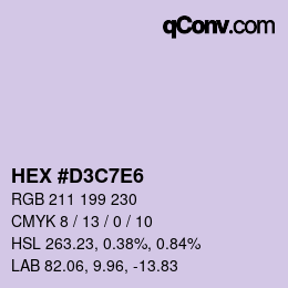 Code couleur: HEX #D3C7E6 | qconv.com